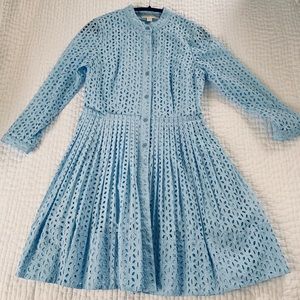 Never worn Michael Kors blue eyelet flare dress
